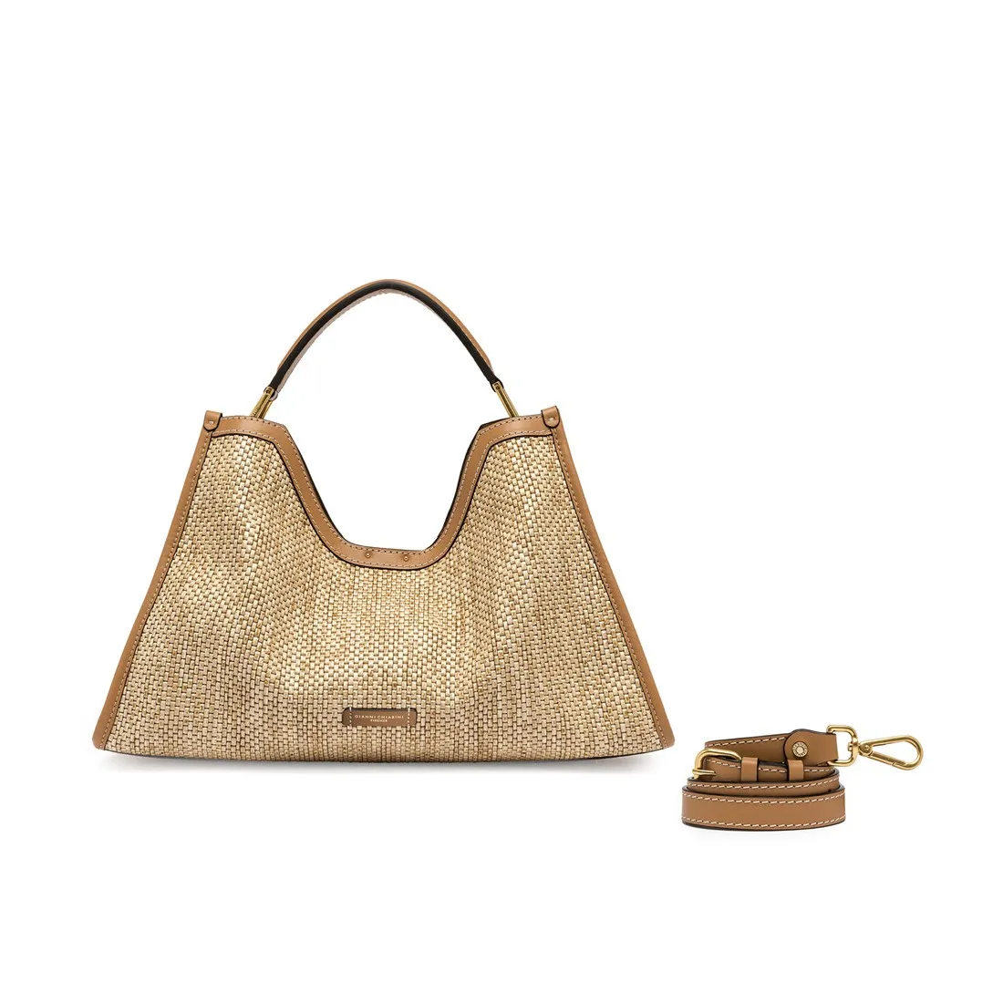 BORSA PELLE E TESSUTO AURORA GIANNI CHIARINI BS10836 11557