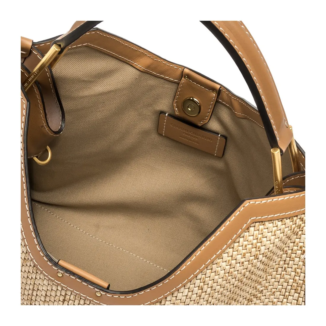 BORSA PELLE E TESSUTO AURORA GIANNI CHIARINI BS10836 11557