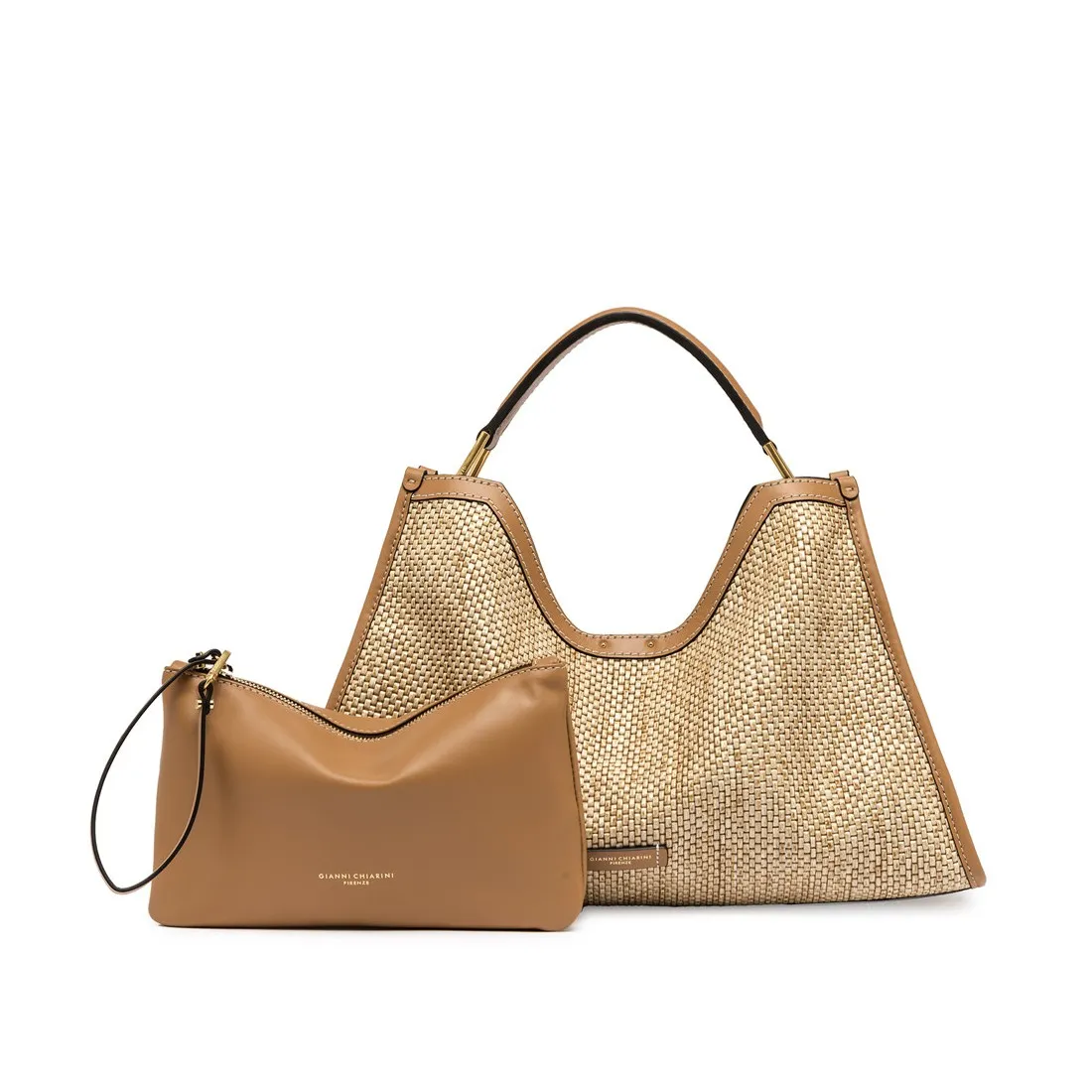 BORSA PELLE E TESSUTO AURORA GIANNI CHIARINI BS10836 11557