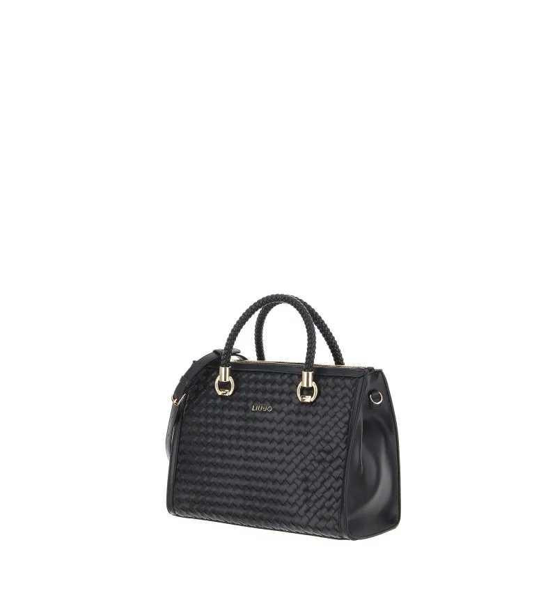 Borsa similpelle intrecciata