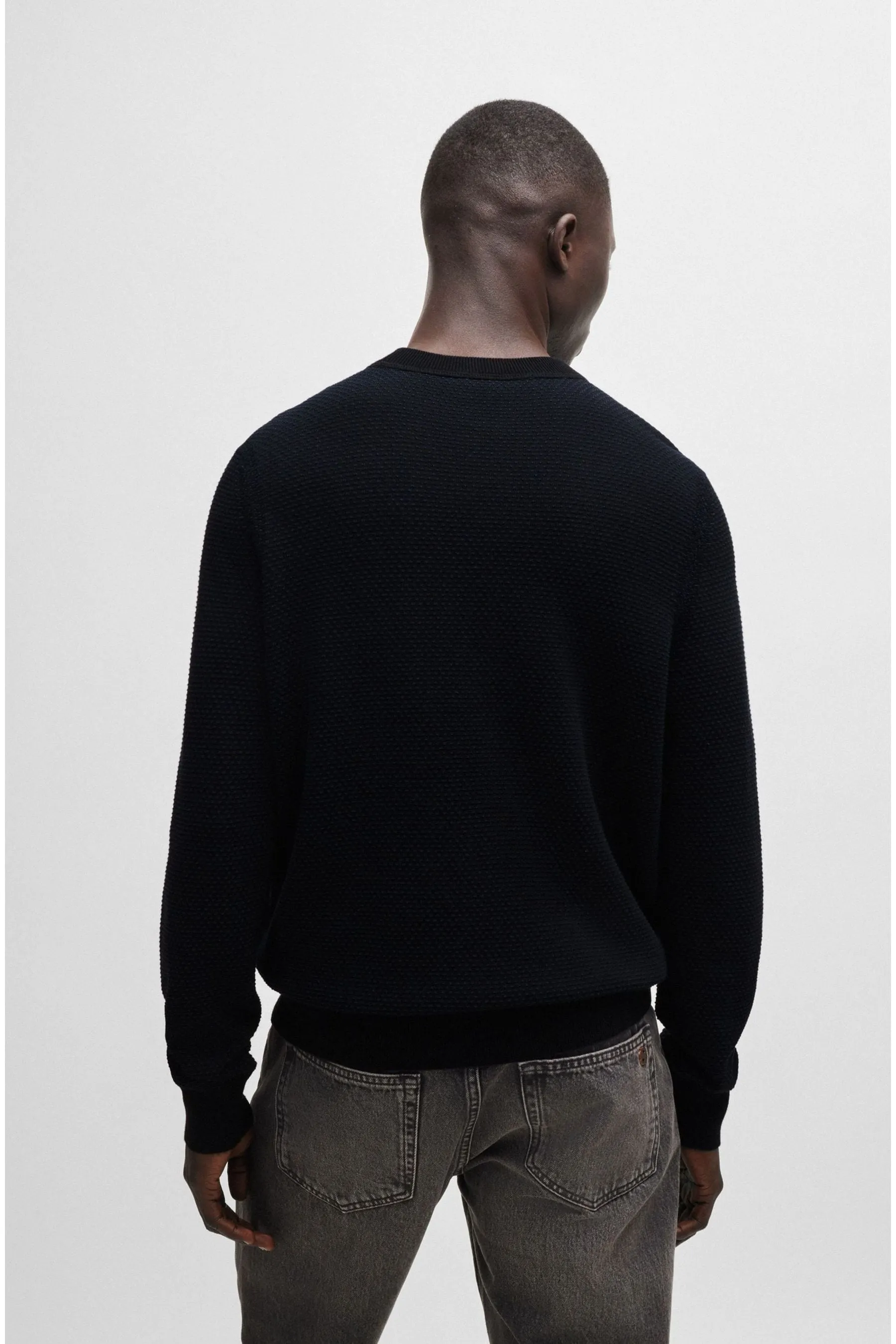 BOSS - Blend Maglia bicolore in cotone