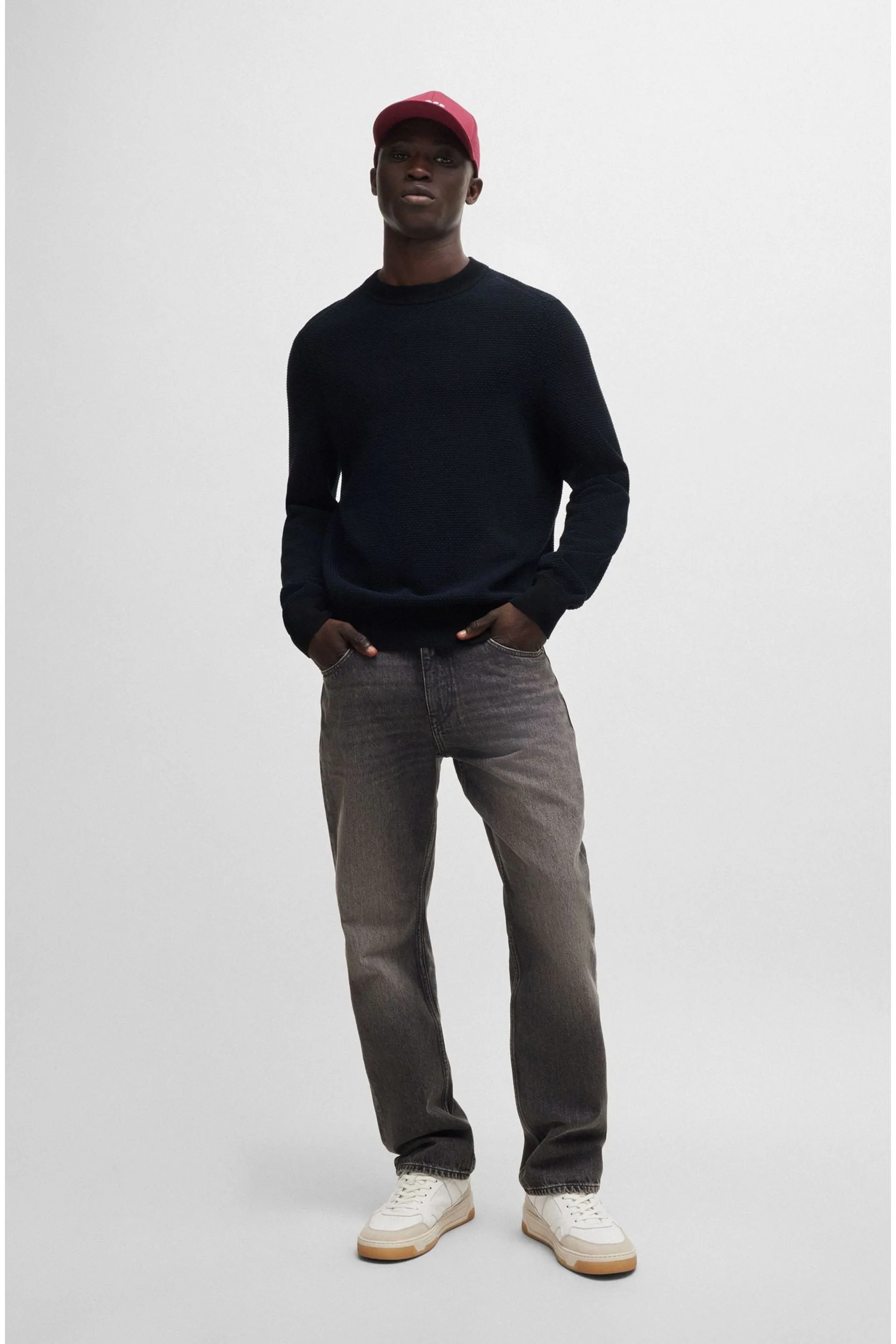 BOSS - Blend Maglia bicolore in cotone