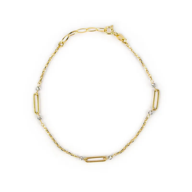 Bracciale in oro giallo con elemento rettangolare