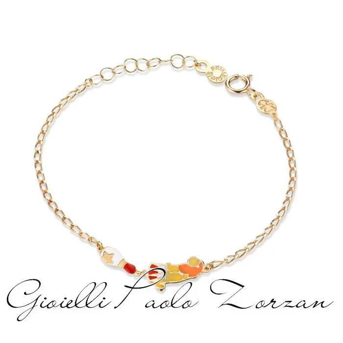 Bracciale le bebe’ Circo con leone e birillo in oro giallo PMG167