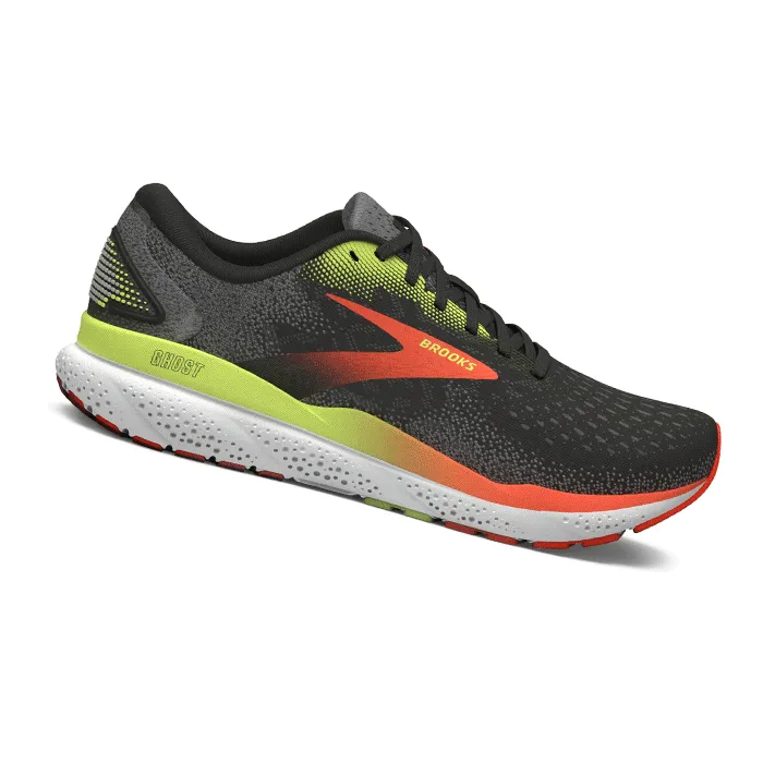 Brooks Ghost 16 Scarpa da Running Black/Mandarin Red/Green Uomo 110418 1D 049