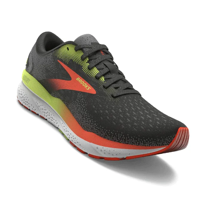 Brooks Ghost 16 Scarpa da Running Black/Mandarin Red/Green Uomo 110418 1D 049