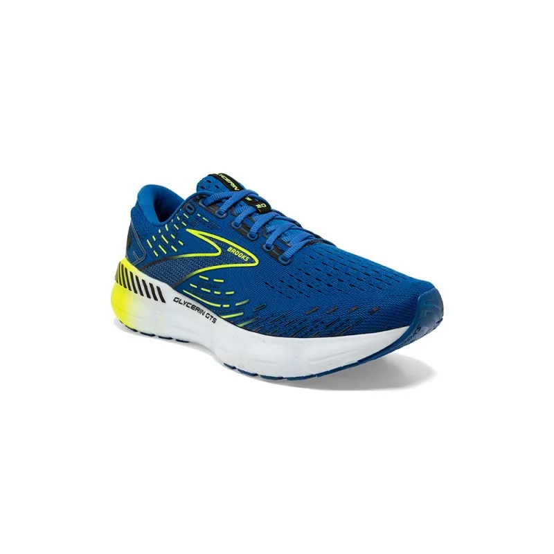 Brooks Glycerine 20 Gts Blu Giallo Fluo - Scarpe Running Uomo