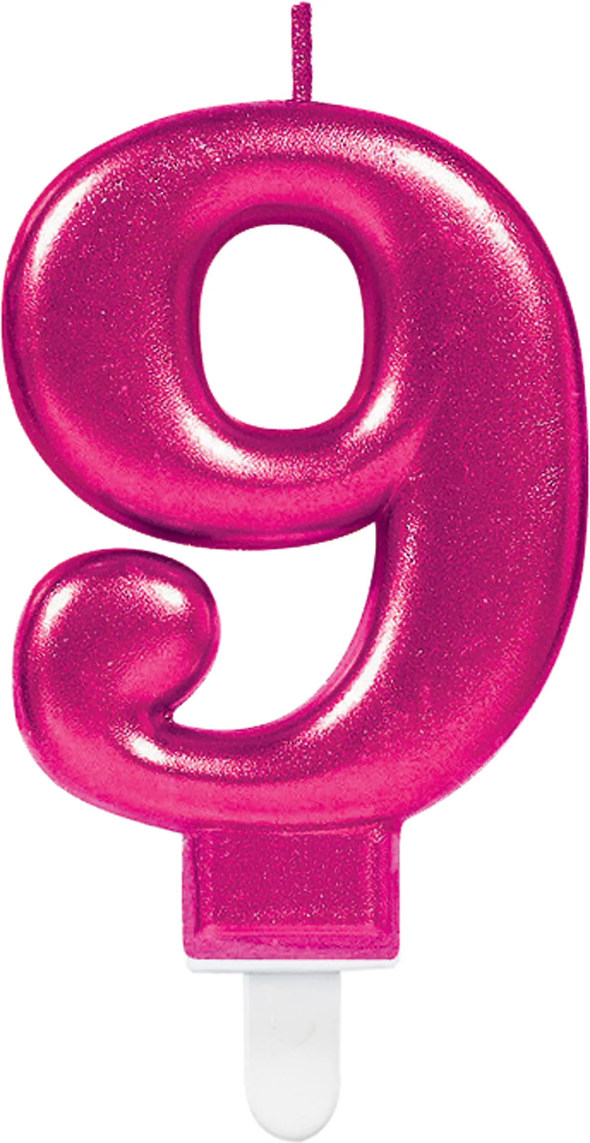 Buon 9 ° compleanno candela in rosa
