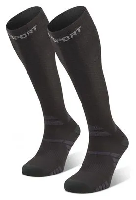 BV SPORT Chaussette Trek Compression Evo Nero / Grigio