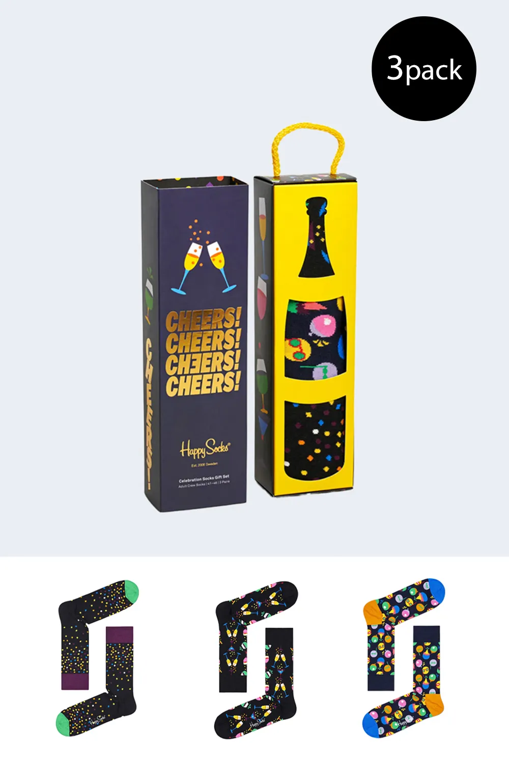 Calzini Happy Socks PACK CELEBRATION SOCKS GIFT SET Nero
