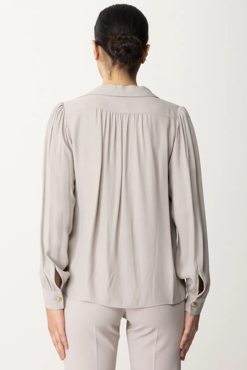 Camicia ampia con accessorio al colletto Perla