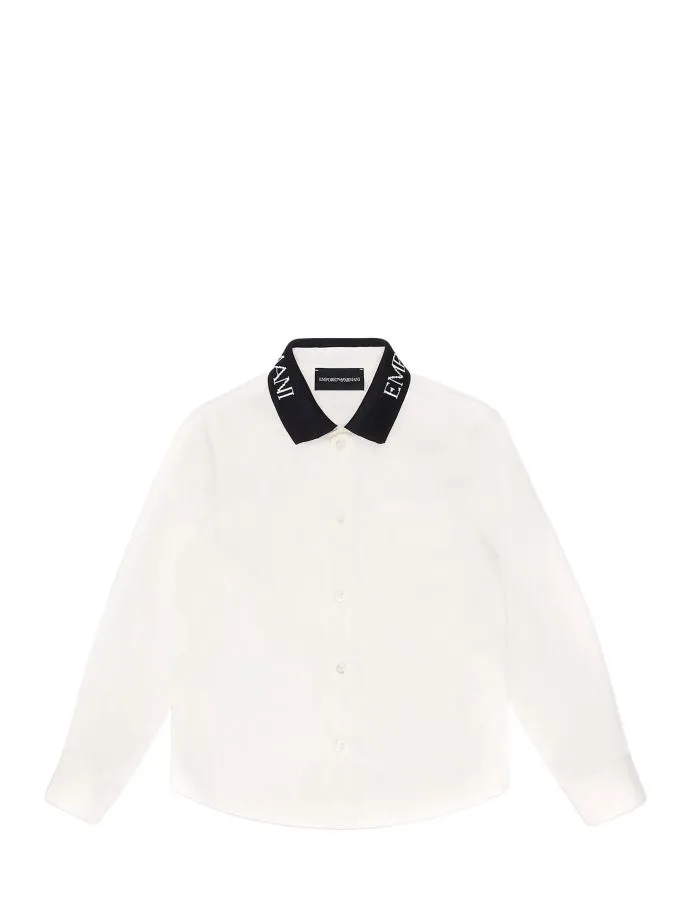 Camicia con collo logato
