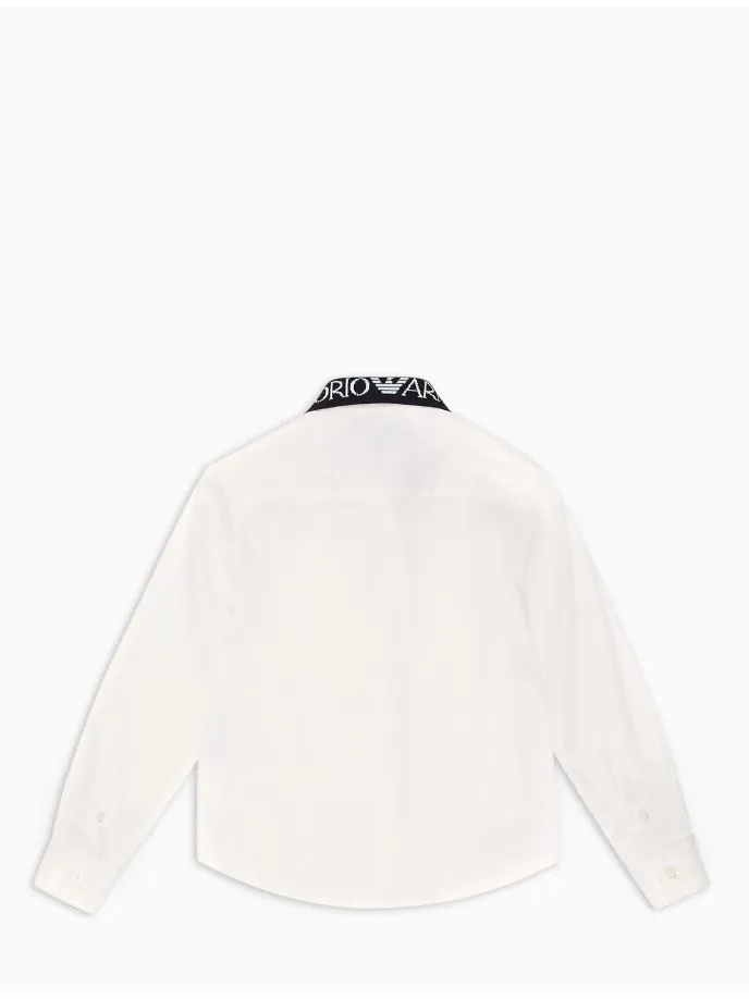 Camicia con collo logato