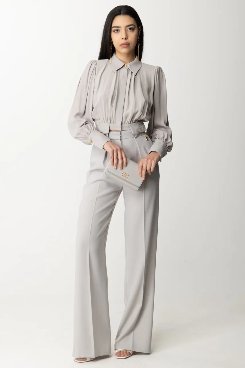 Camicia crop con patte in vita Perla