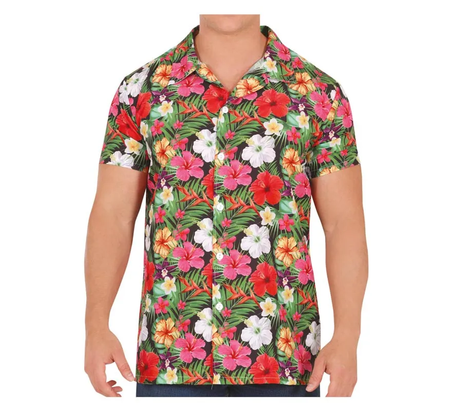 Camicia Hawaii con stampa floreale per adulti