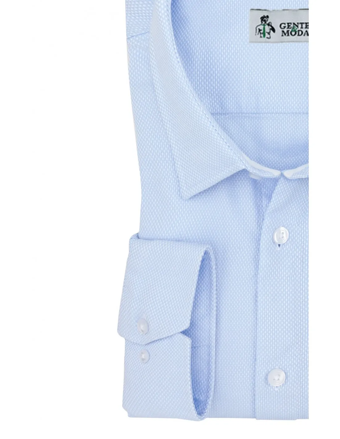 Camicia in cotone oxford azzurro collo semifrancese