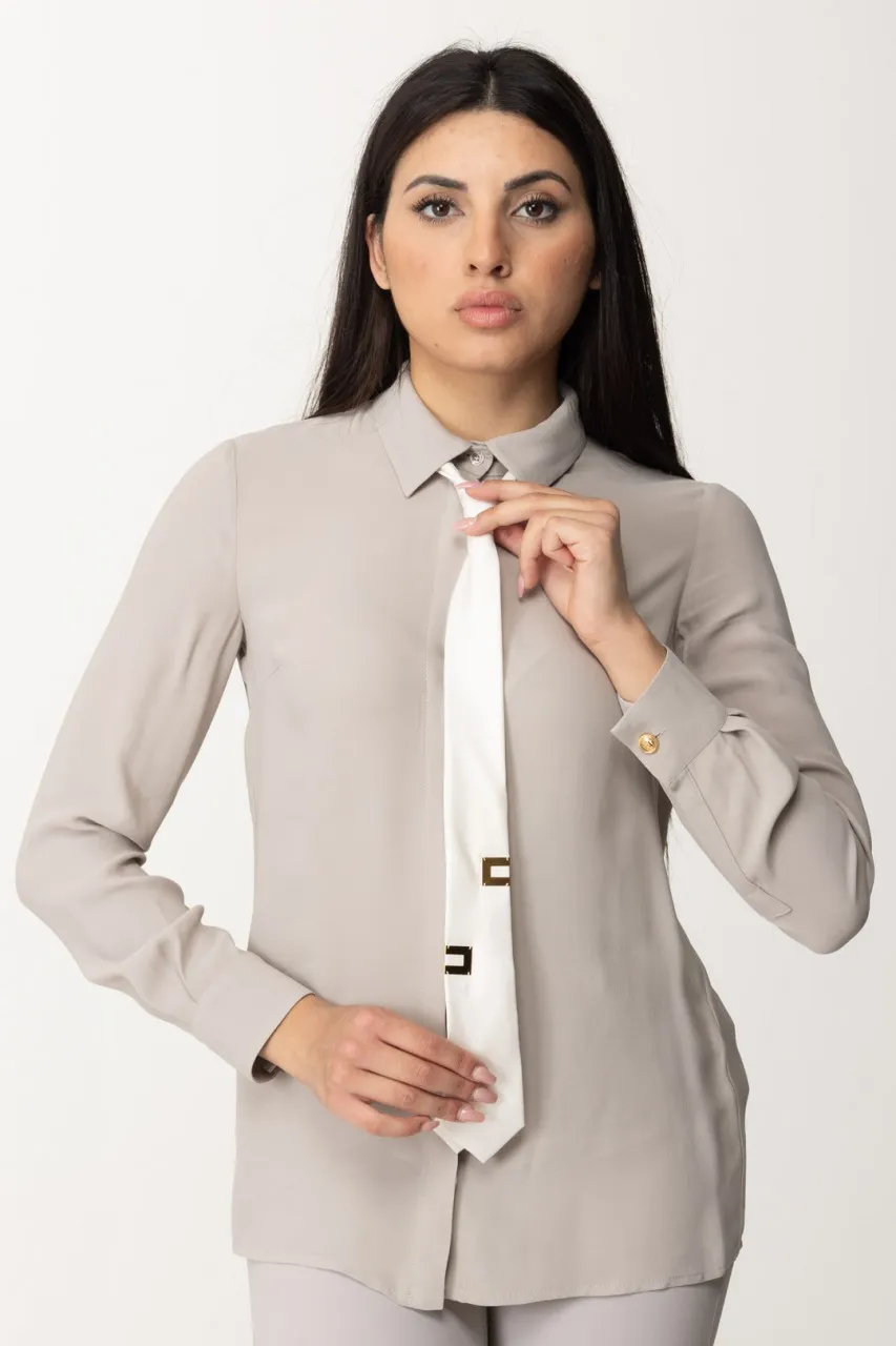 Camicia in georgette con cravatta Perla