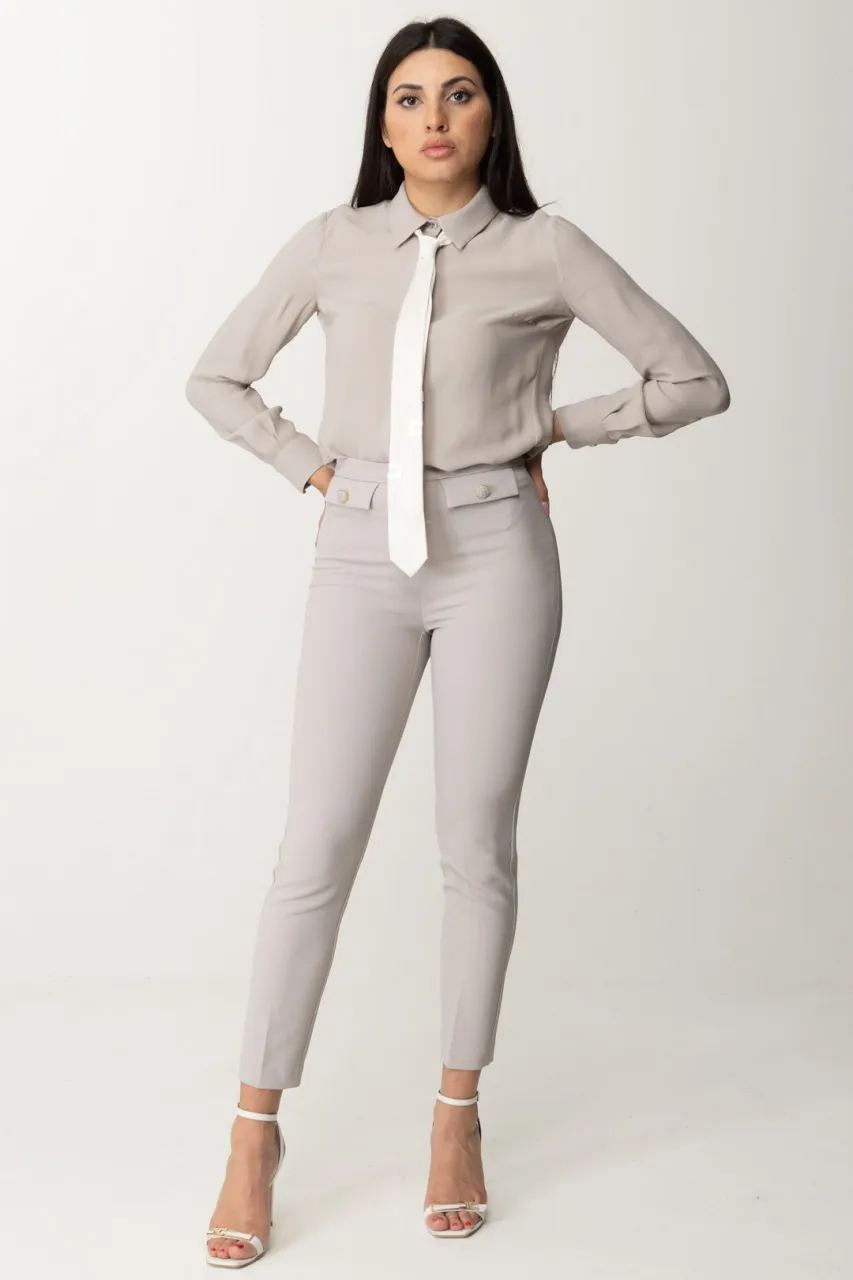 Camicia in georgette con cravatta Perla