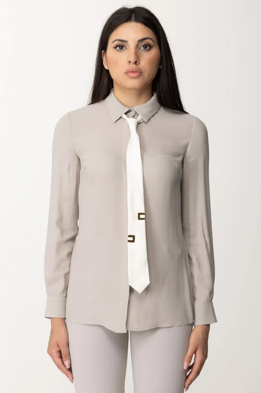 Camicia in georgette con cravatta Perla