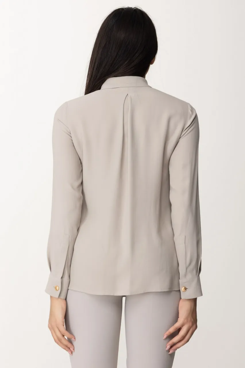 Camicia in georgette con cravatta Perla