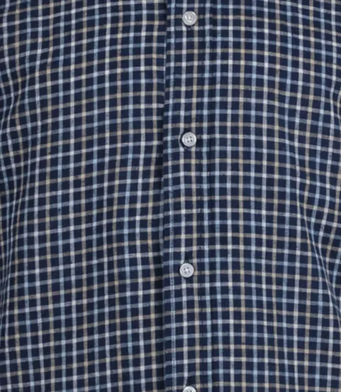 Camicia in misto lino fantasia a quadri