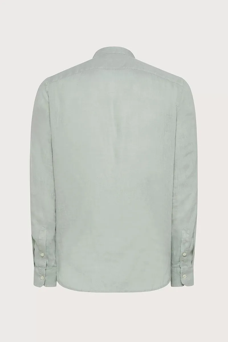 Camicia regular fit in lino uomo Verde