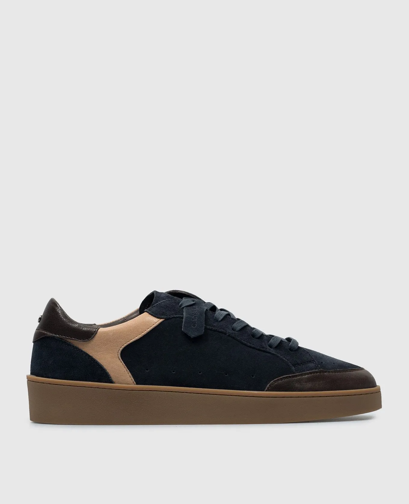 Canali Sneakers in camoscio blu con logo RB01025591204