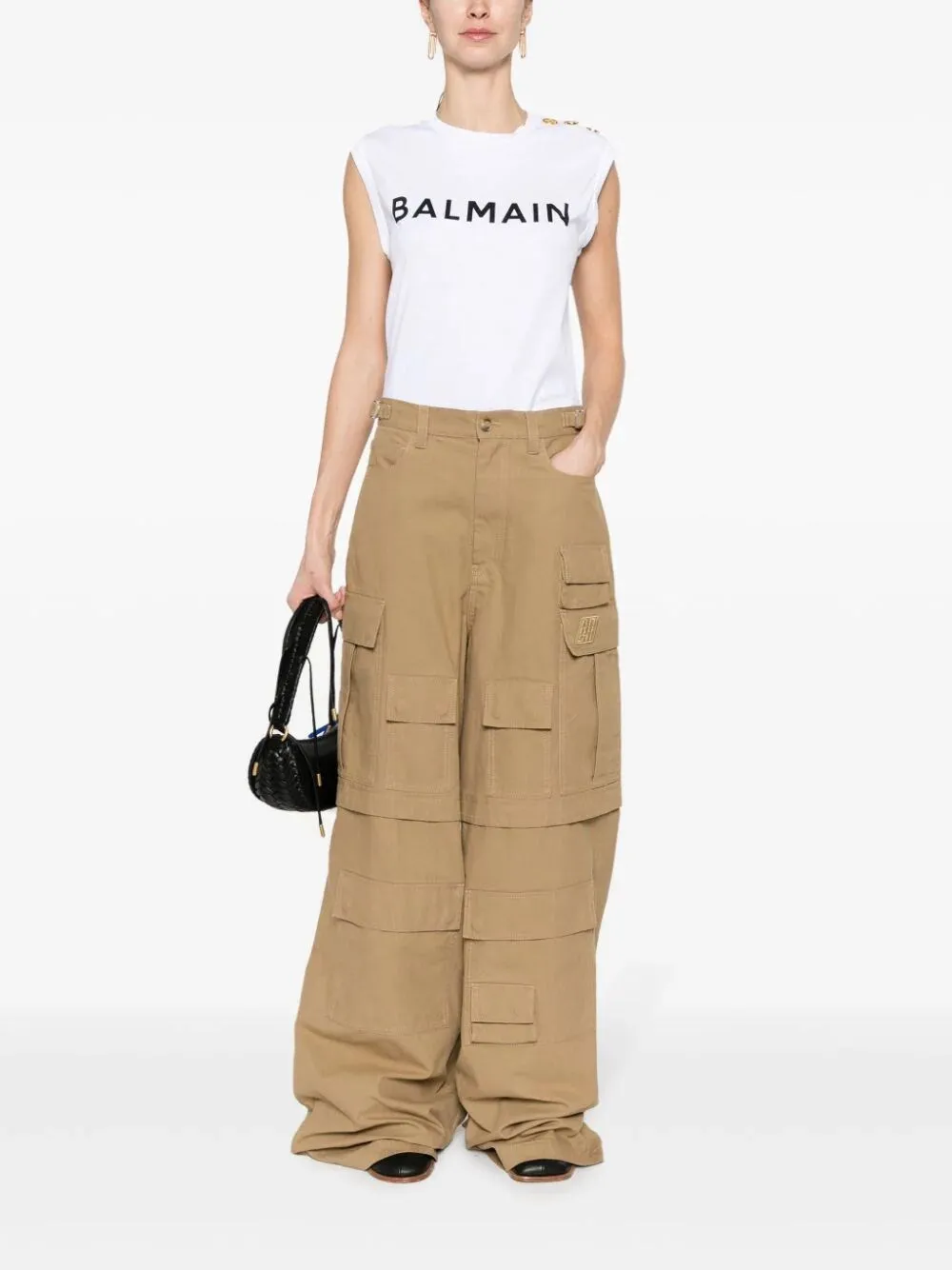 Canotta 'Balmain' con bottoni stampa