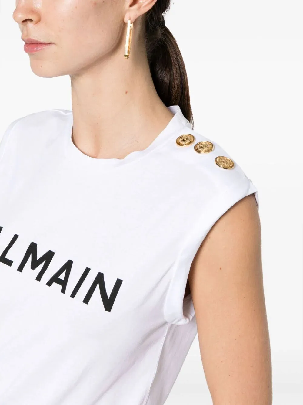Canotta 'Balmain' con bottoni stampa