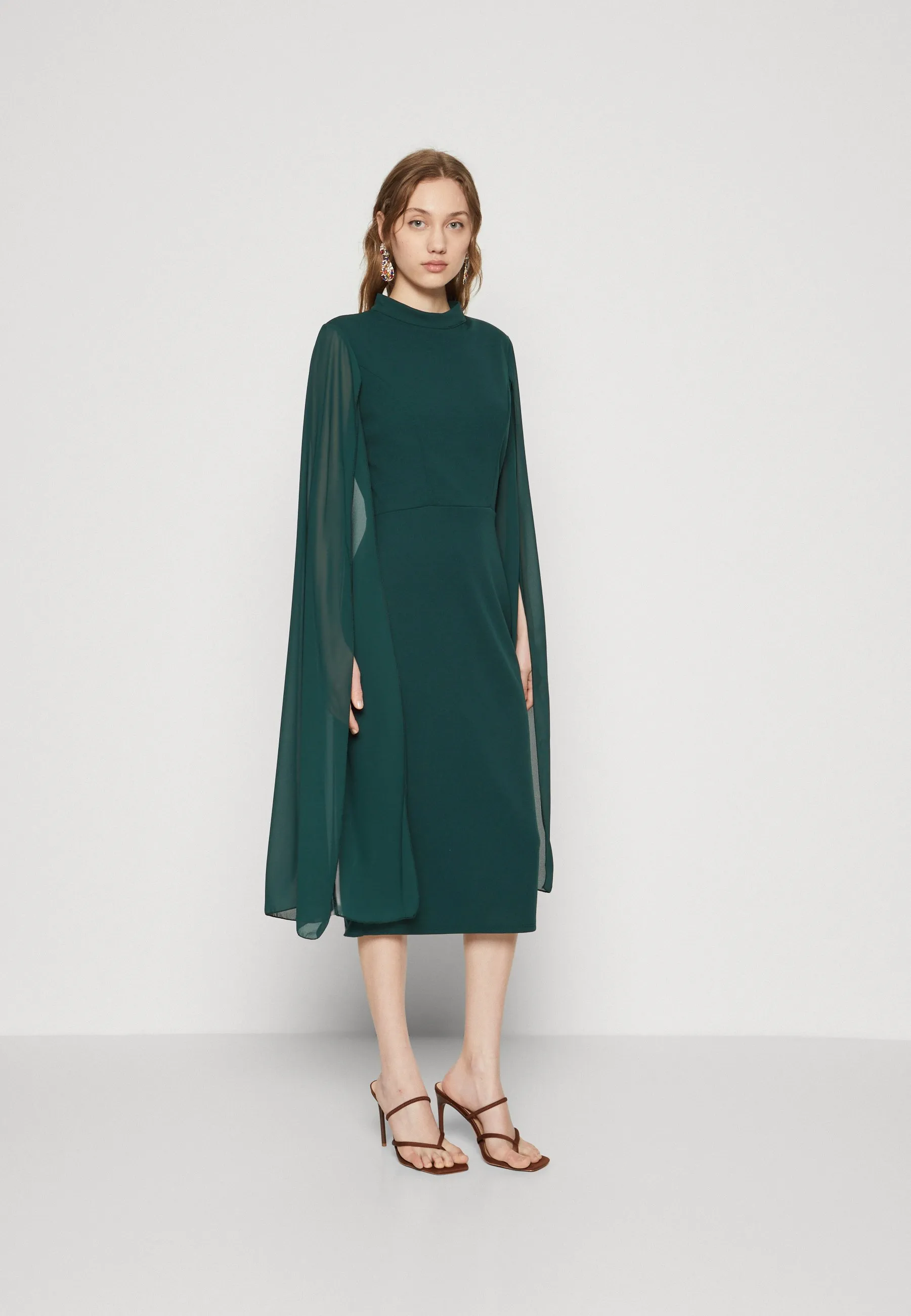 CAPE SLEEVE DRESS - Vestito di maglina