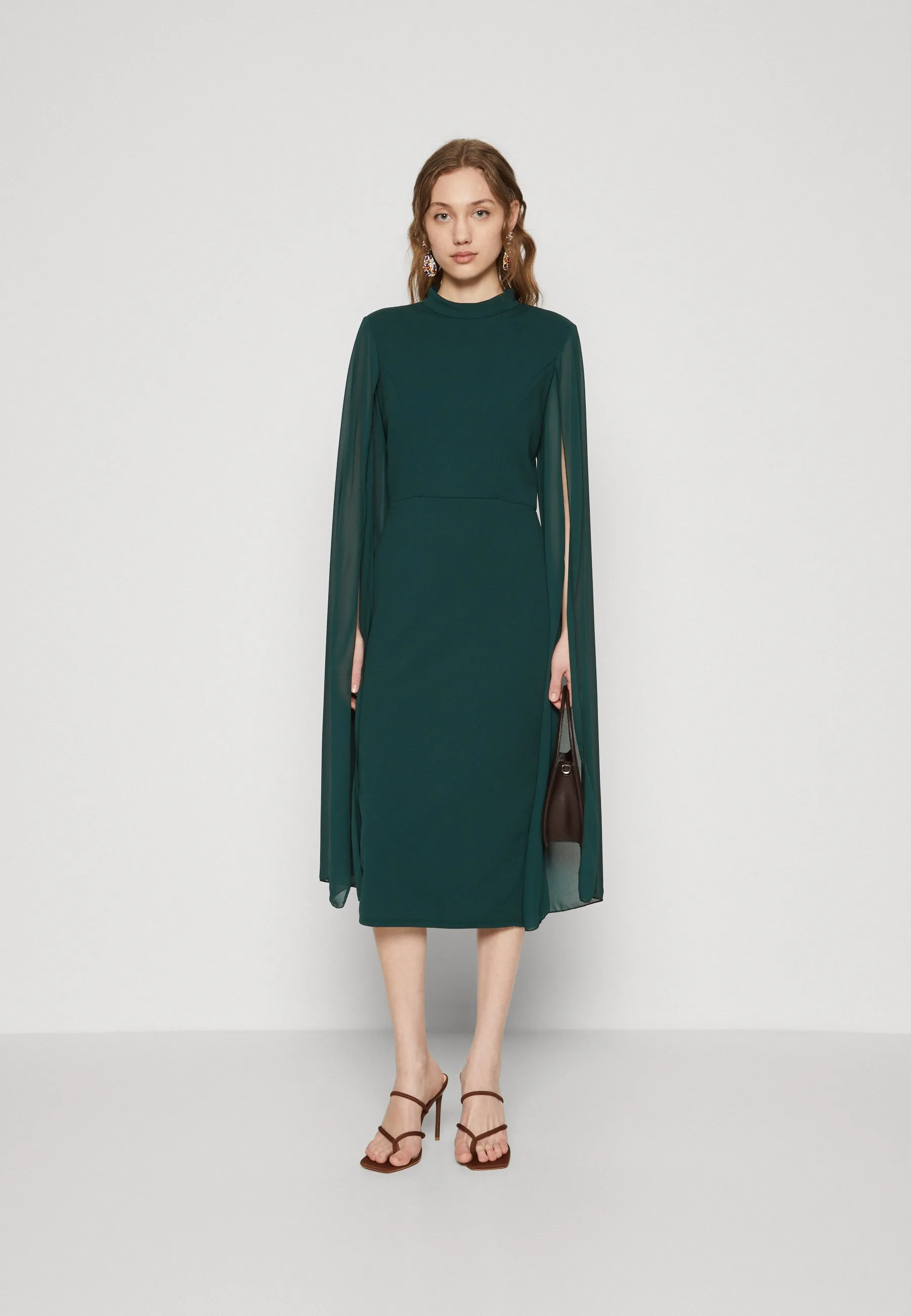 CAPE SLEEVE DRESS - Vestito di maglina