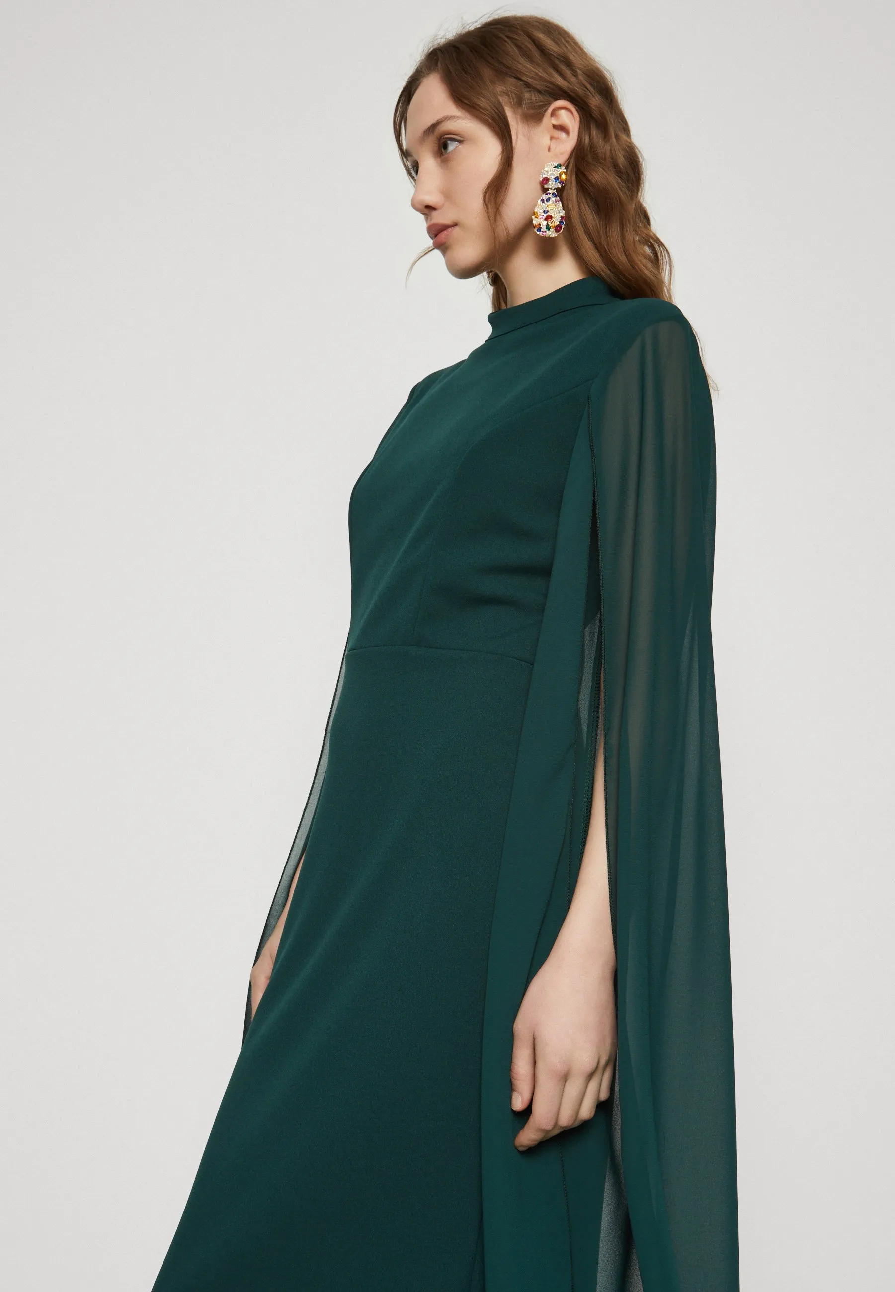 CAPE SLEEVE DRESS - Vestito di maglina
