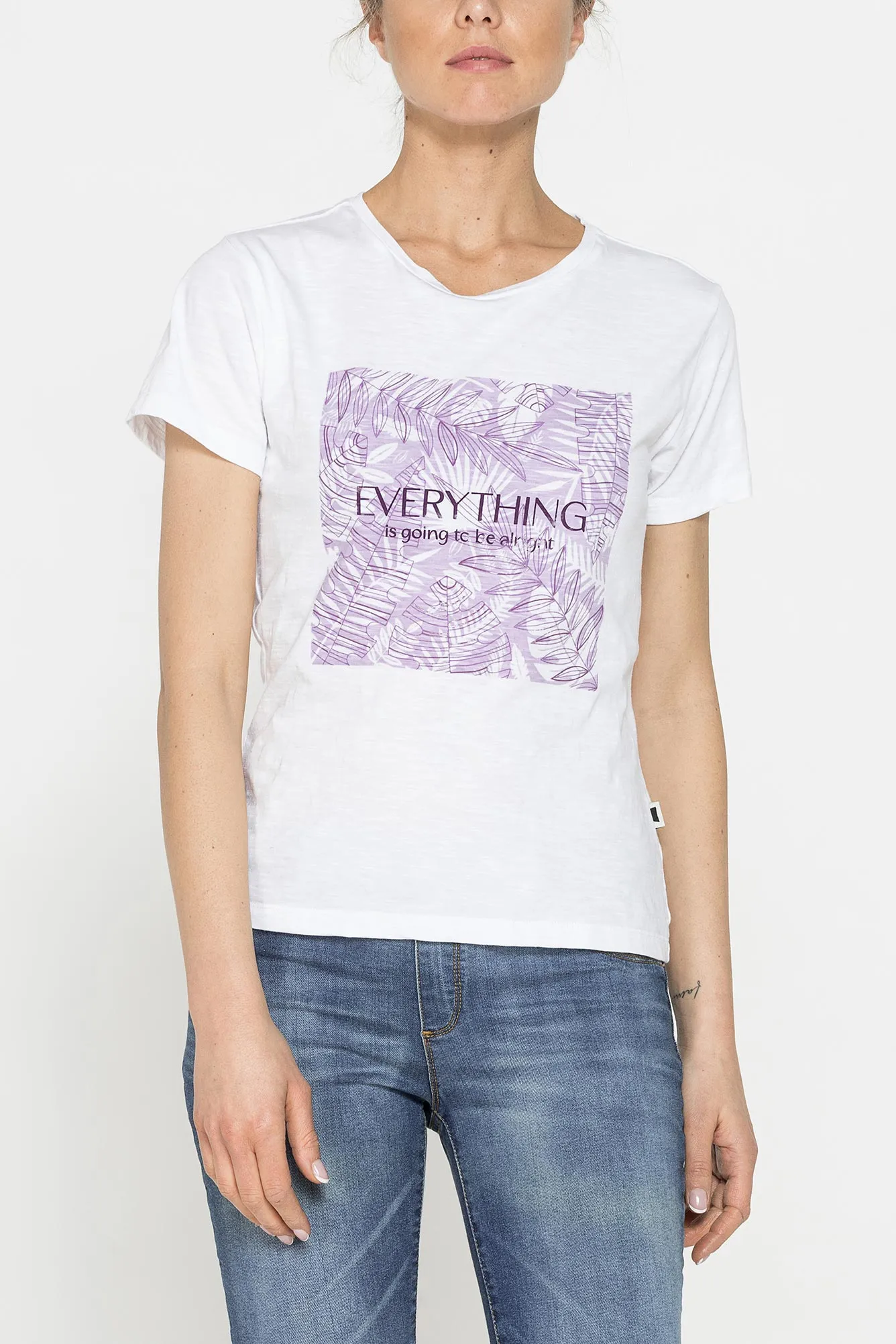 Carrera  ---------    ------------T-shirt slim fit con stampa floreale rosa - Bianco