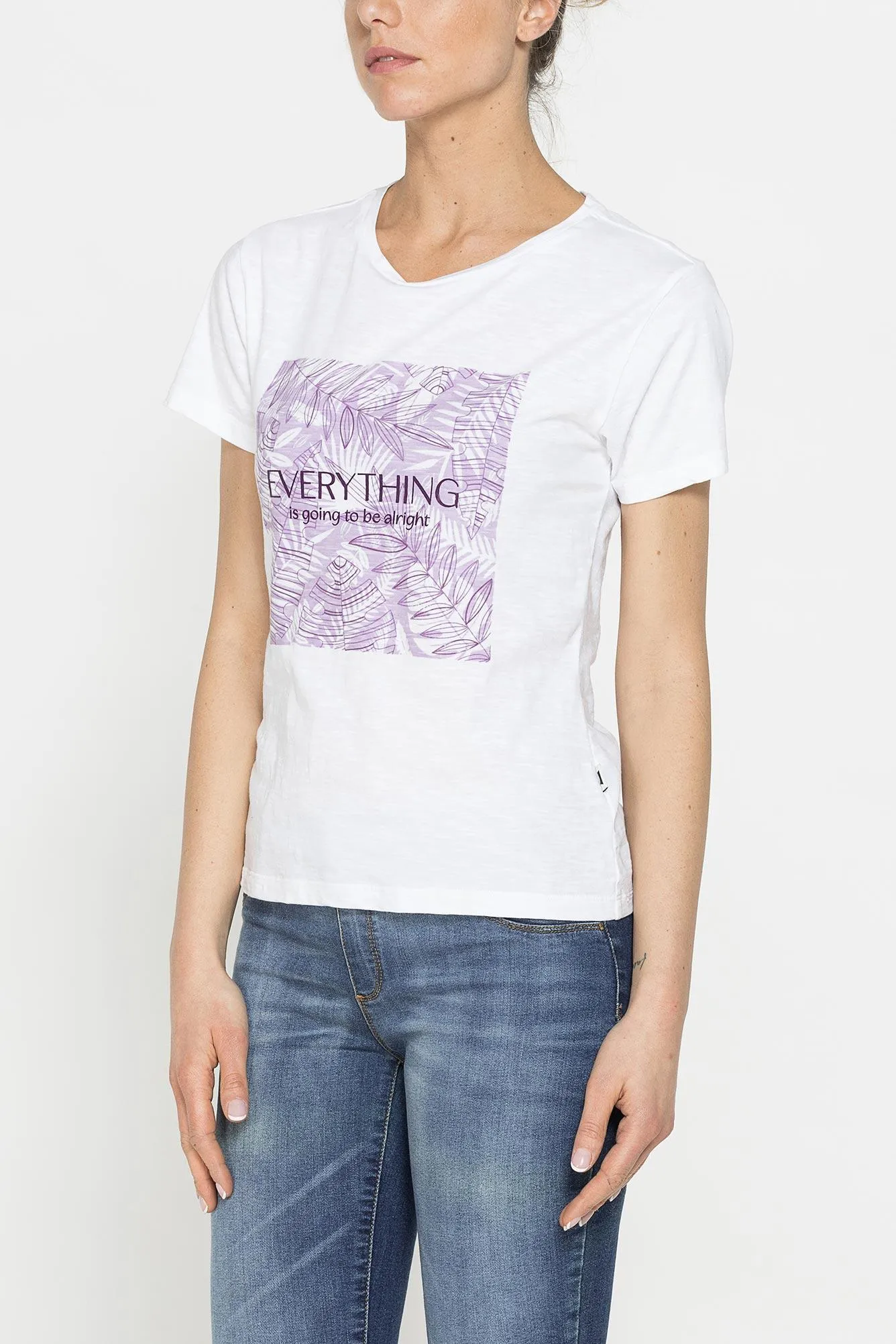 Carrera  ---------    ------------T-shirt slim fit con stampa floreale rosa - Bianco