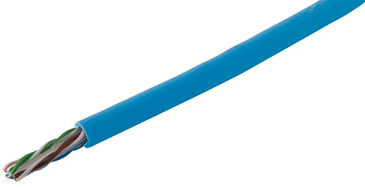 Cavo Ethernet Cat6 (U/UTP) RS PRO, guaina in PVC col. Blu, L. 305m, Senza terminazione