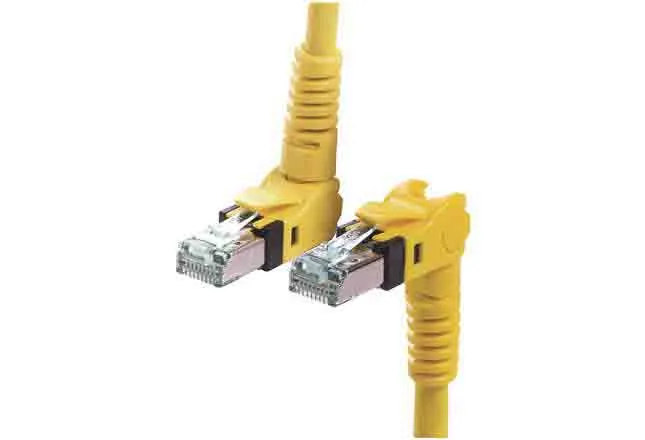Cavo Ethernet Cat6a (S/FTP) HARTING, guaina in PUR col. Giallo, L. 3m, Con terminazione