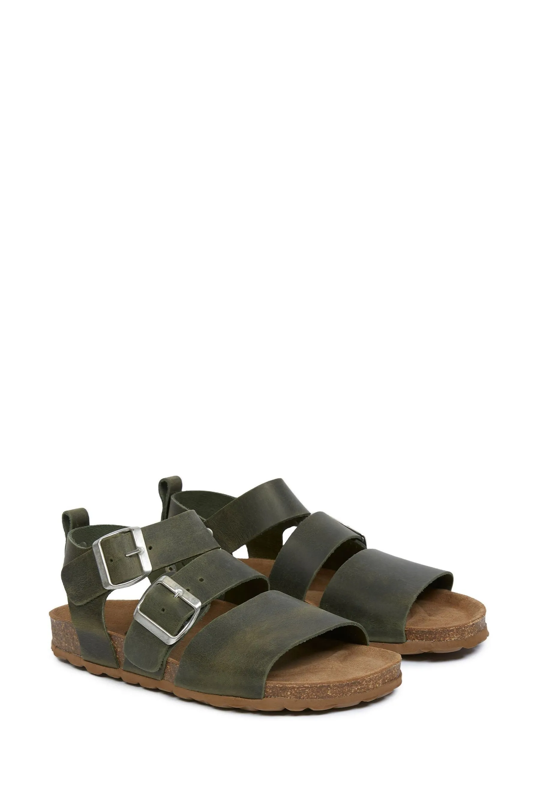 Celtic & Co. Verde - Sandali con triplo cinturino