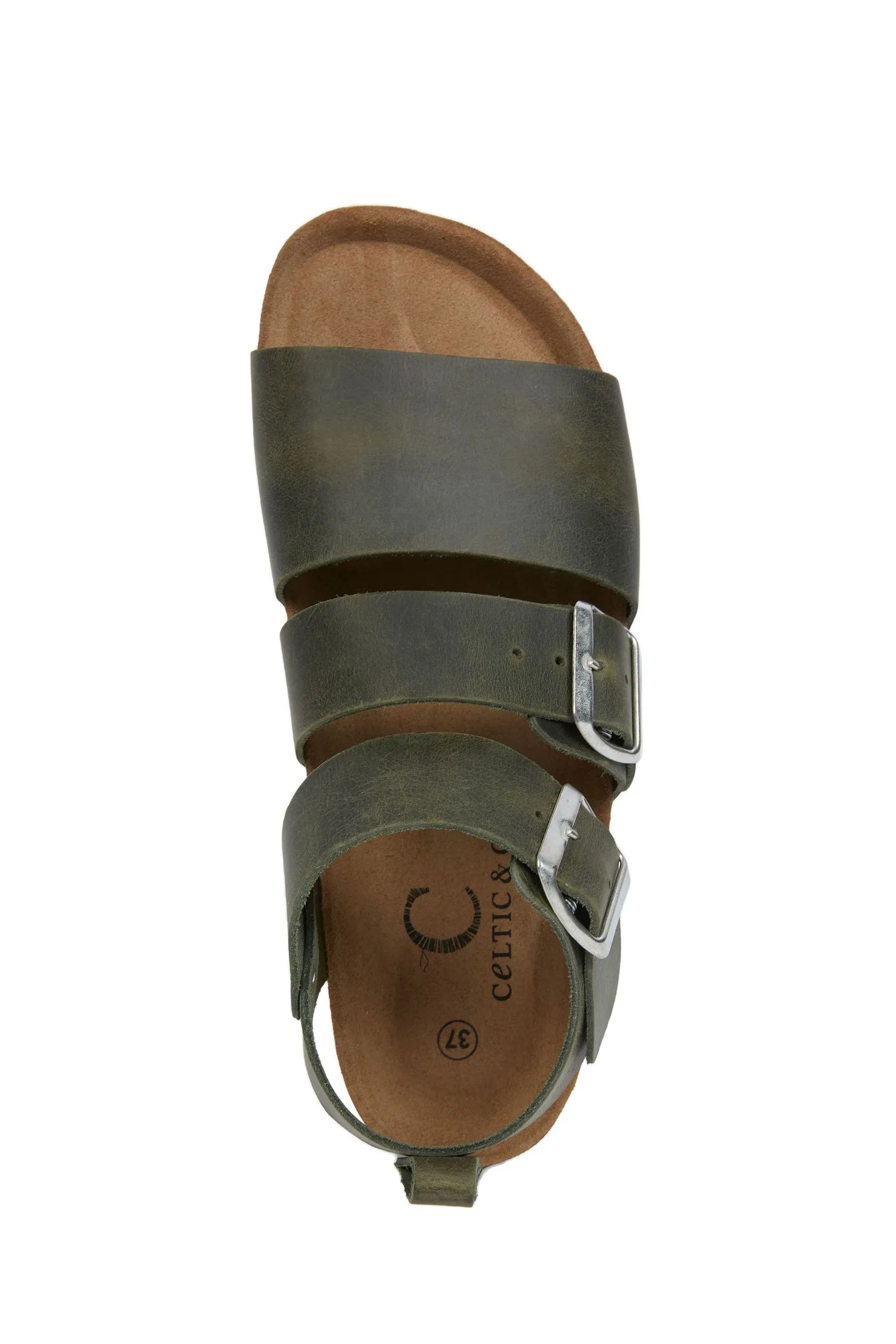 Celtic & Co. Verde - Sandali con triplo cinturino