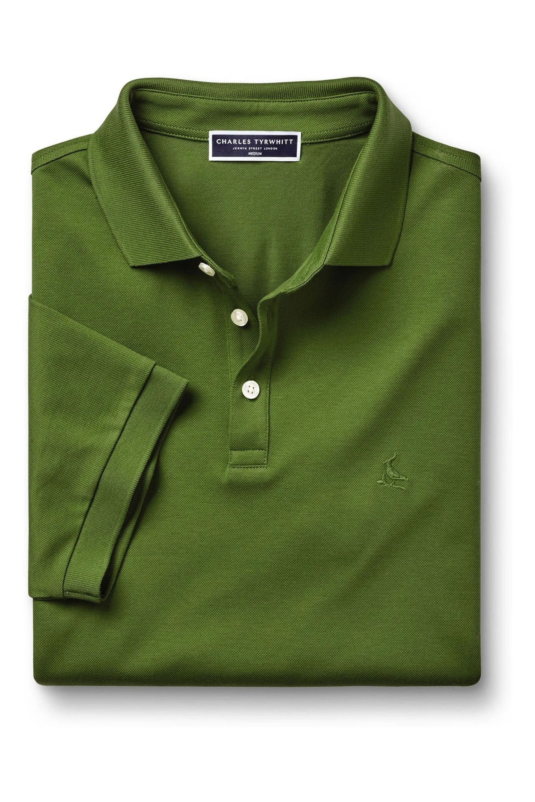 Charles Tyrwhitt - Polo a maniche corte in piqué di cotone tinta unita