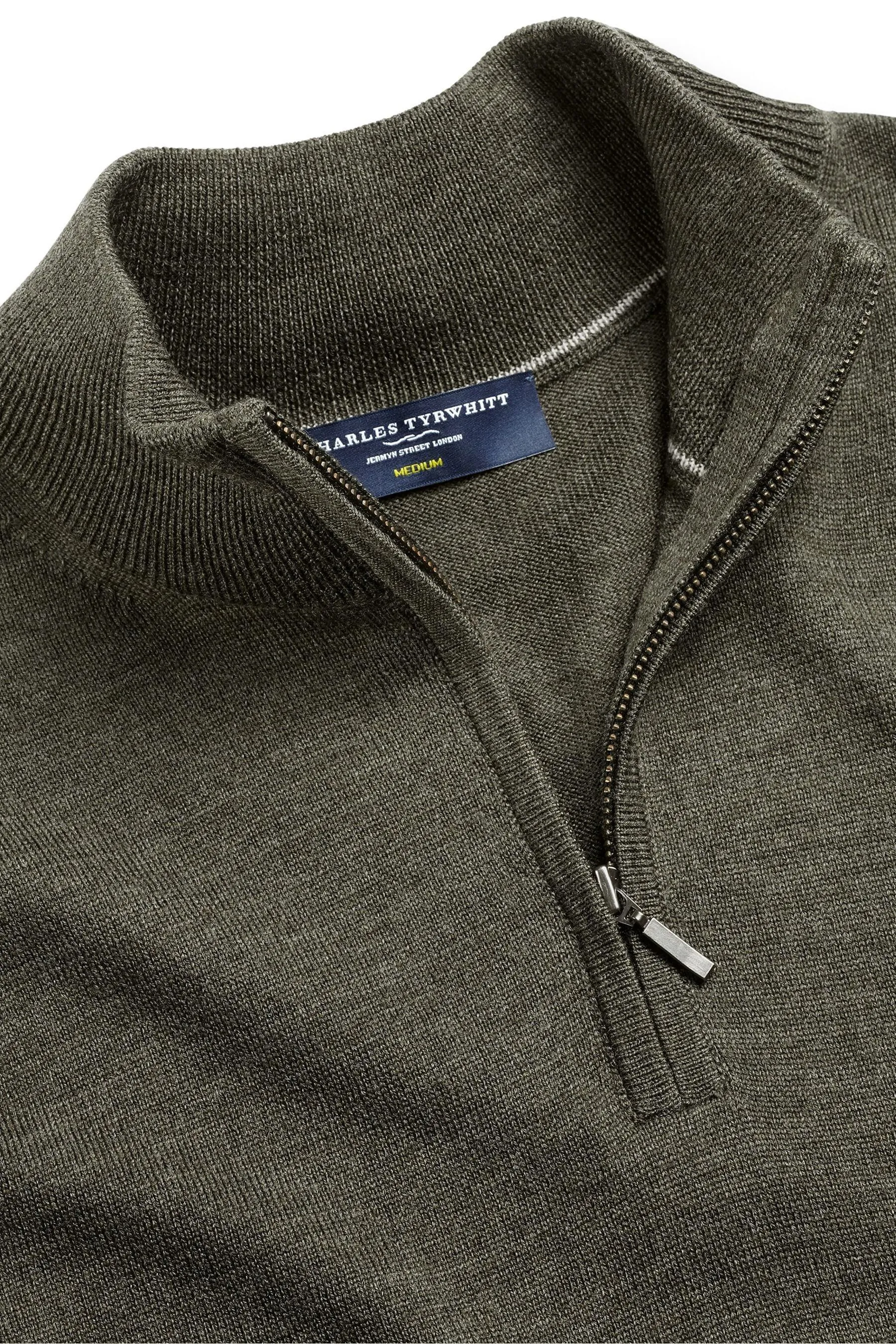 Charles Tyrwhitt Pure Merino Zip Neck Jumper    
