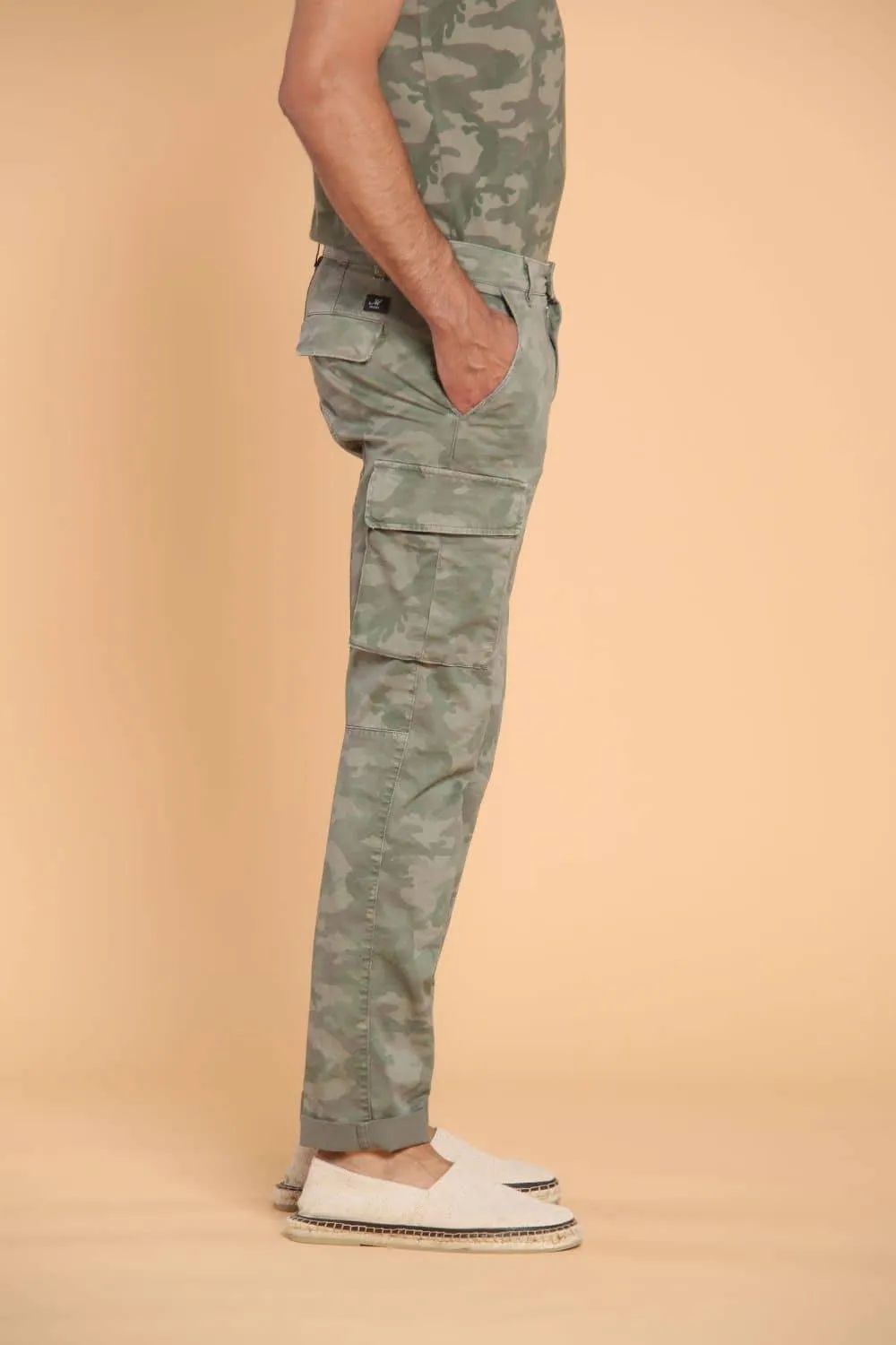 Chile pantalon cargo homme en coton avec motif camouflage extra slim ①