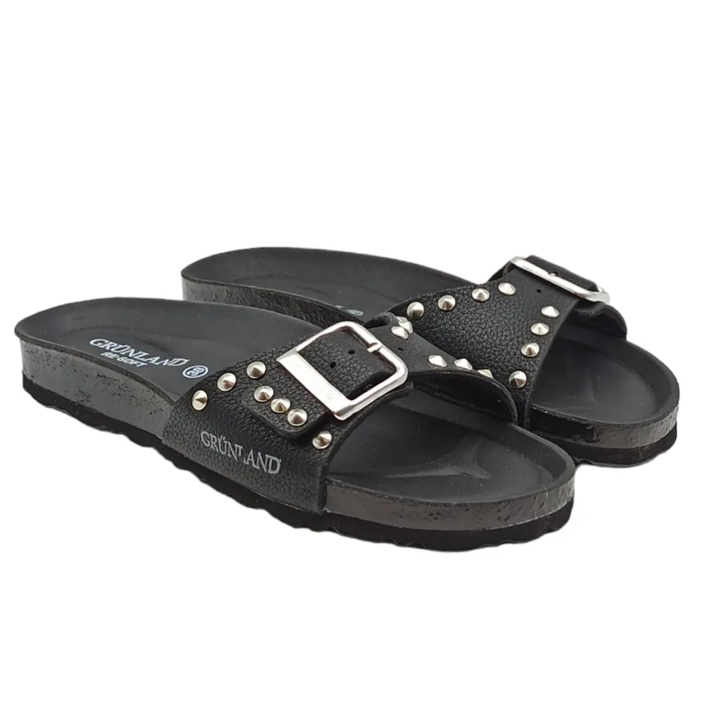 Ciabatta Donna Grunland SARA CB2601-70 BORCHIE Nero