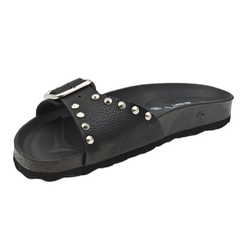 Ciabatta Donna Grunland SARA CB2601-70 BORCHIE Nero
