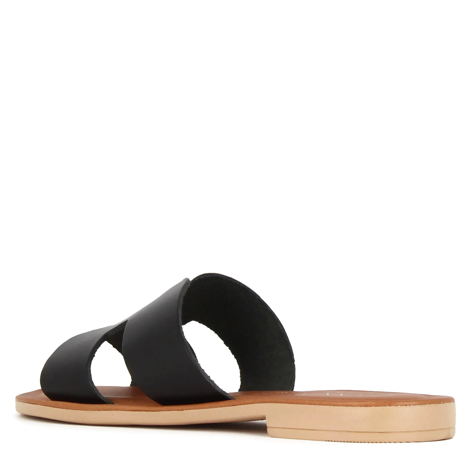 Ciabattine da donna in pelle colore nero