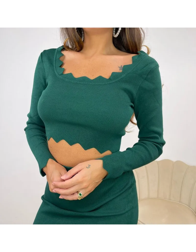 CO ORD SET ZIG ZAG VERDE