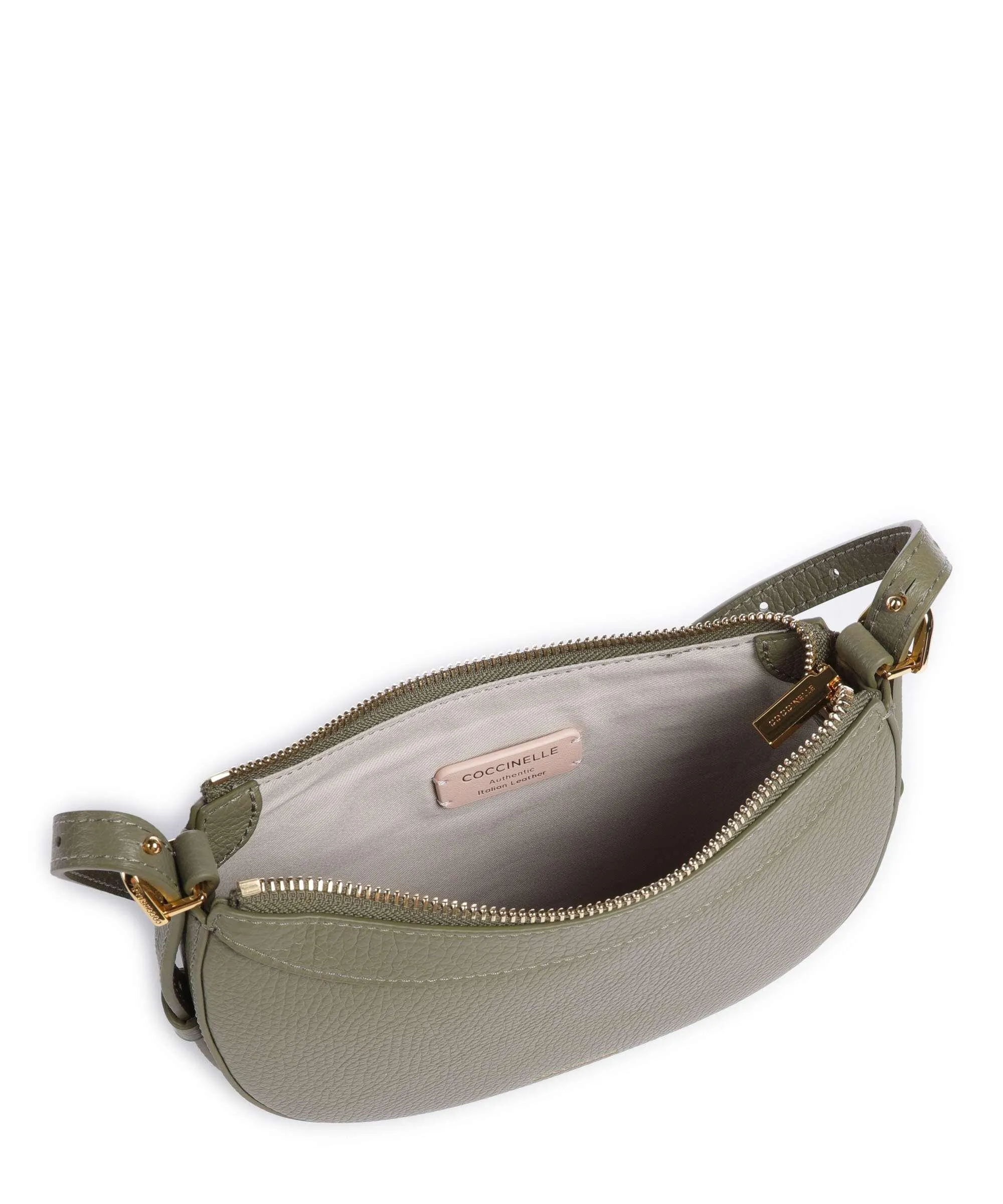  Coccinelle Whisper Borsa a tracolla pelle di vacchetta grana verde-oliva  