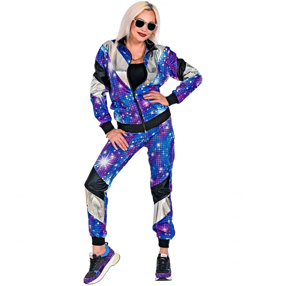 Costume Tuta Anni 80 Disco Unisex per Feste a Tema, Taglia XL, Adulto