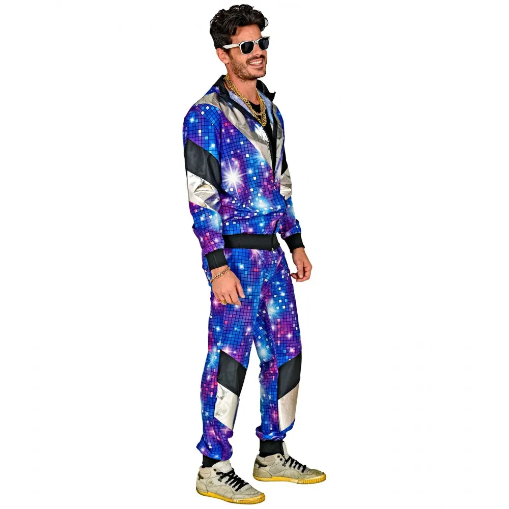 Costume Tuta Anni 80 Disco Unisex per Feste a Tema, Taglia XL, Adulto