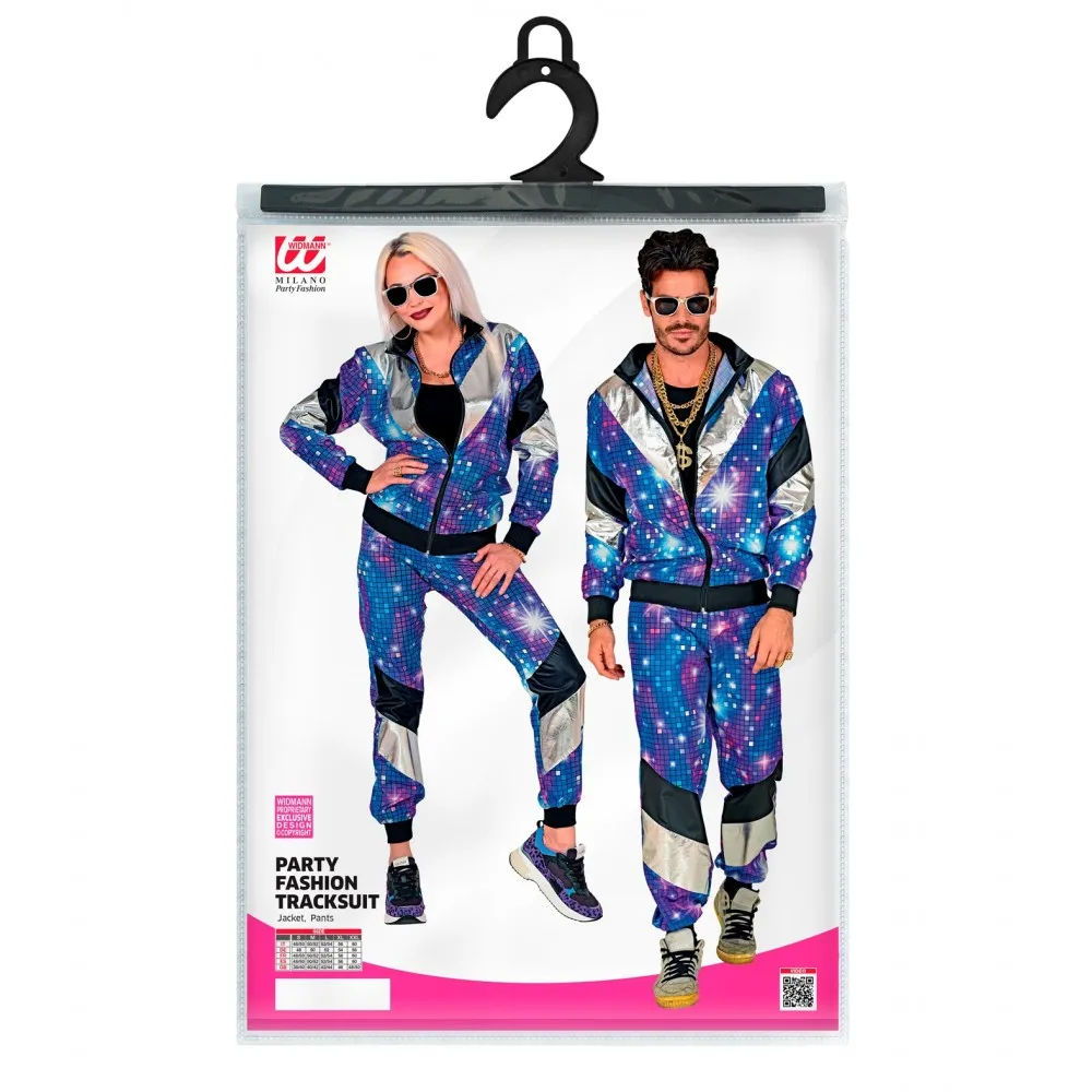 Costume Tuta Anni 80 Disco Unisex per Feste a Tema, Taglia XL, Adulto