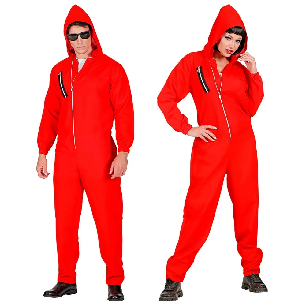 Costume tuta rossa casa di carta Unisex  per Feste a Tema Taglia S, Adulto